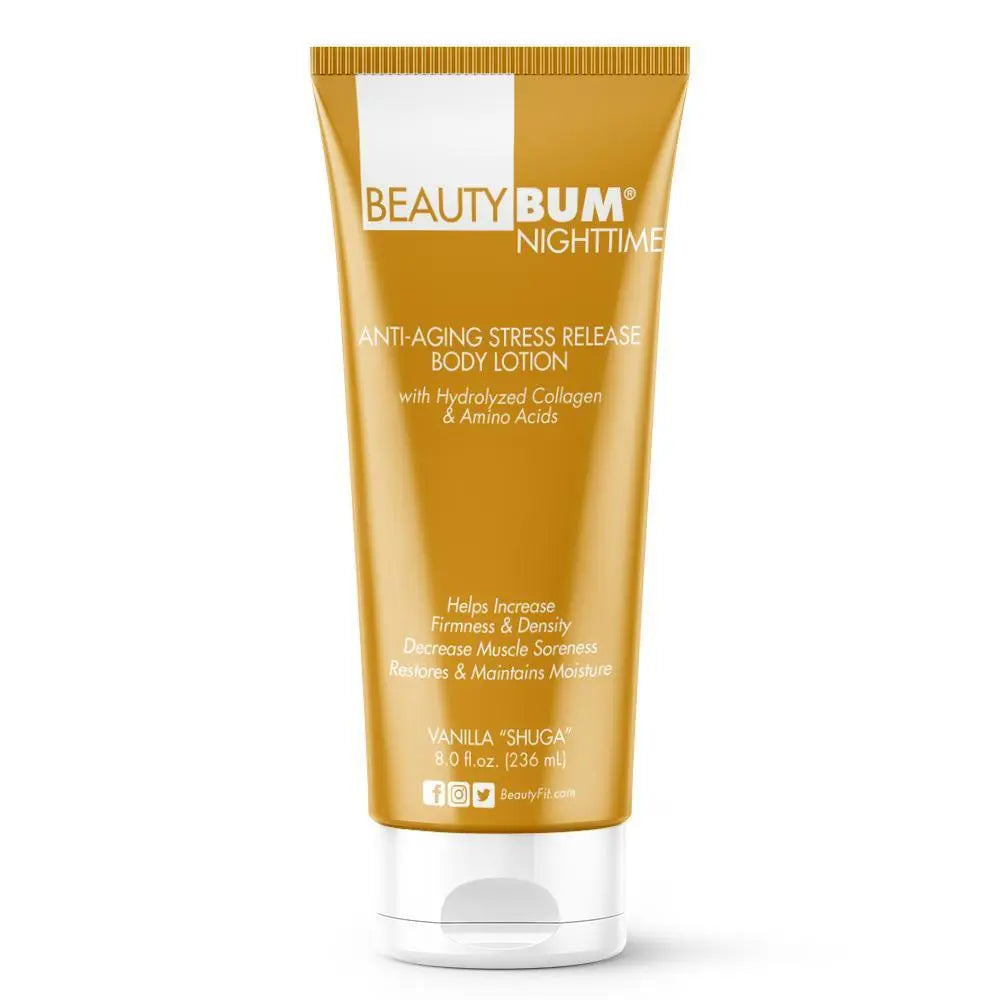 Tube of Beauty-Bum® Nighttime Anti-Aging Stress Release Body Lotion For woman's, Minimizes the appearance of cellulite (236ml) Vanilla Shuga