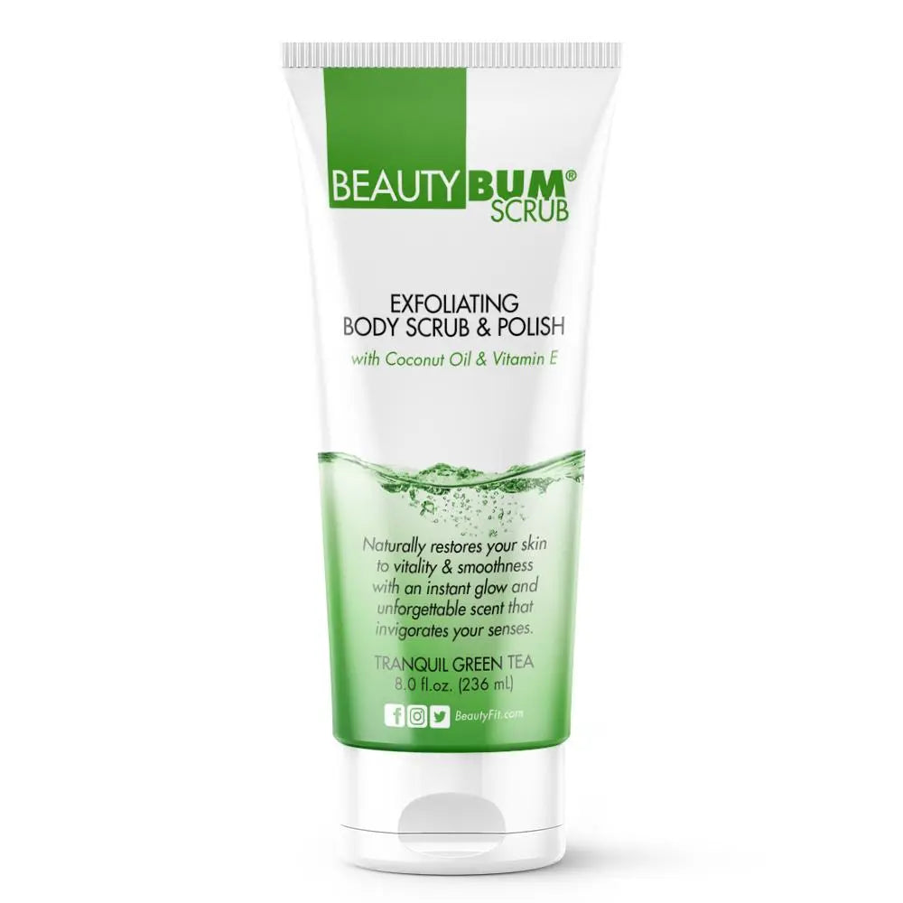 Tube of Beauty-Bum Scrub® Exfoliating Body Scrub Lotion & Polish (236ml) Tranquil Green Tea