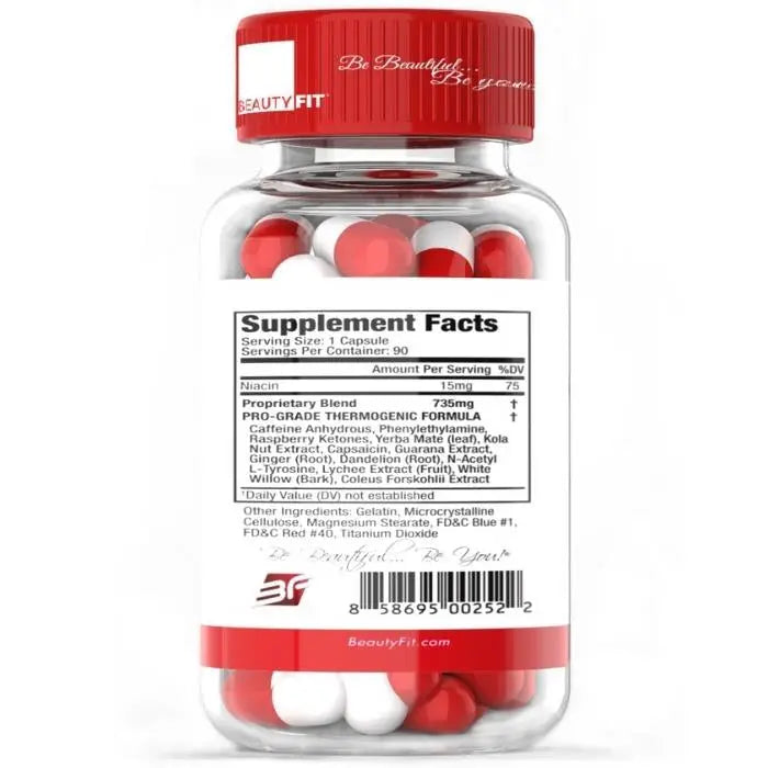 Supplement Facts of  Beauty-Heat® thermogenic Fat Burner "Makes you Sweat" for Women (90caps)