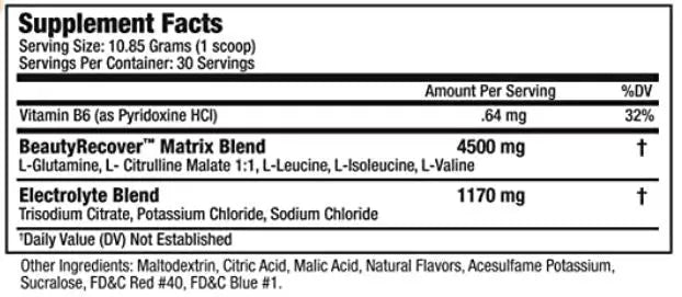 Supplements Facts Beauty-Recover BCAA for women | BeautyFit Australia 