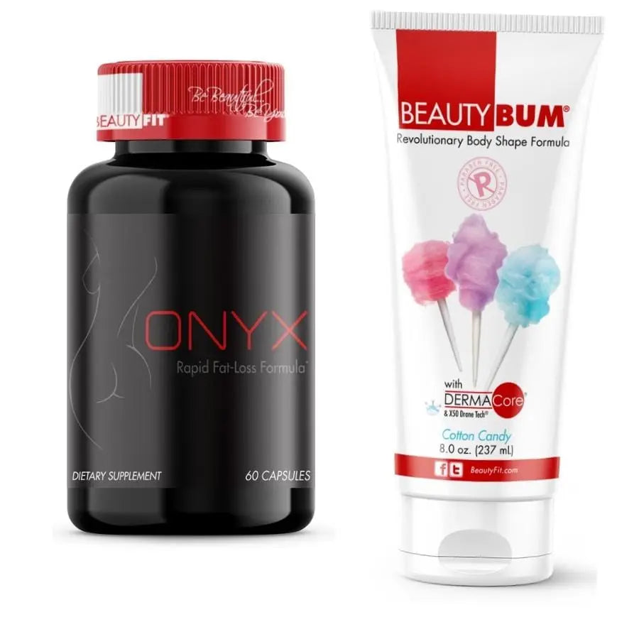 Bottle of ONYX® Rapid Fat-Loss Tube of Beauty-Bum® Cotton Candy Body Toning Lotion