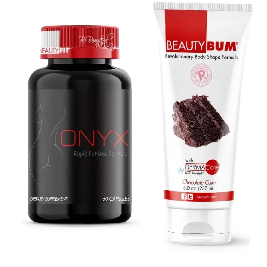 Bottle of ONYX® Rapid Fat-Loss Tube of Beauty-Bum® Chocolate Body Toning Lotion