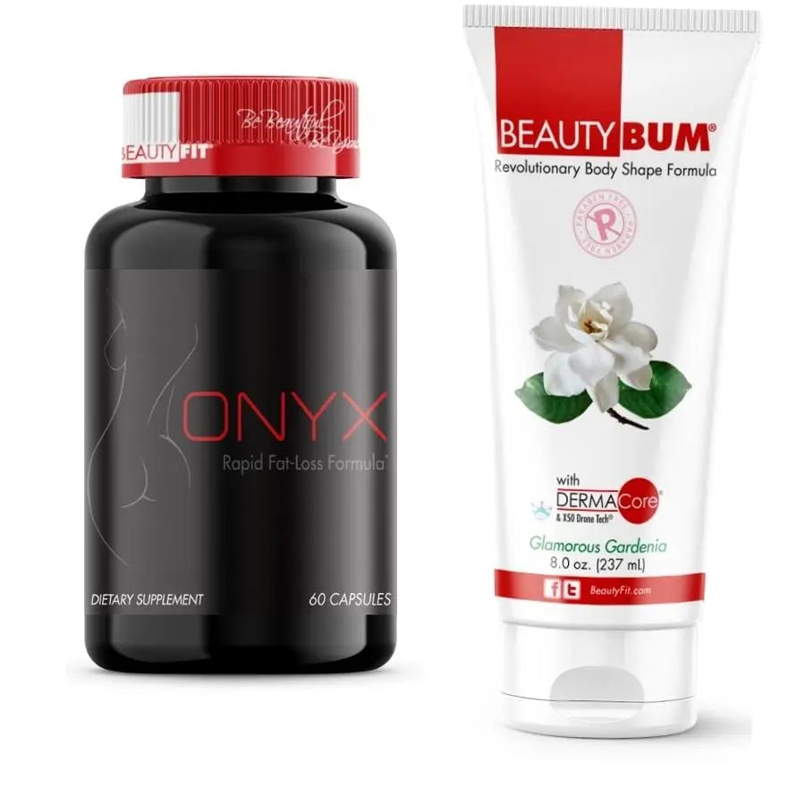 Bottle of ONYX® Rapid Fat-Loss Tube of Beauty-Bum® Gardenia Body Toning Lotion