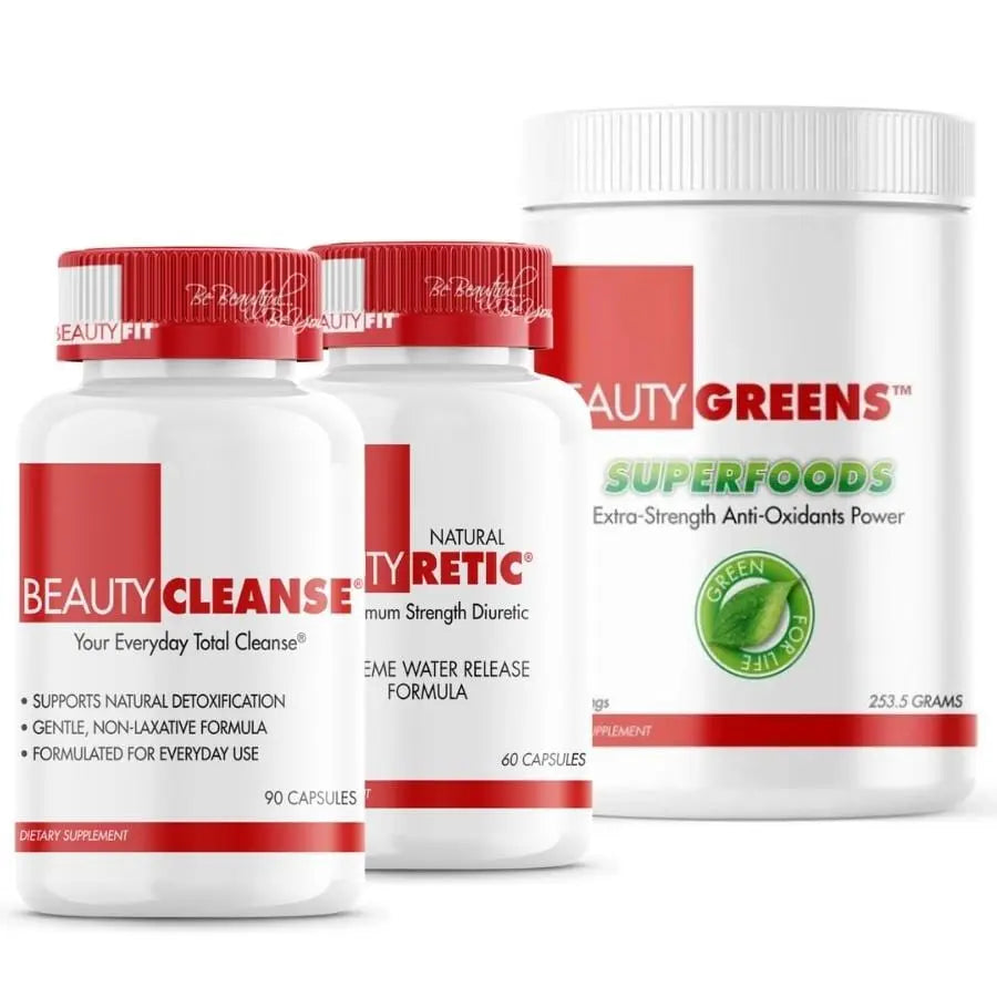 Tube of Greens Superfoods (30 Serving) Bottle of Diuretic (60 Capsules) Bottle of Cleanse (90 Capsules) Cleansing Detox Stack for Women's 