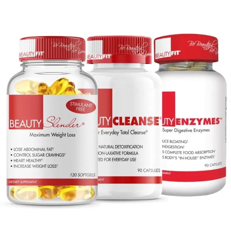 Bottle of Beauty-Slender, Bottle of Enzymes, Bottle of Cleanse Women's flat belly combination , Weight loss supplements 